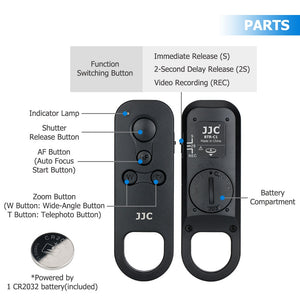 Télécommande JJC Bluetooth sans fil pour Canon M50 Mark II M200 EOS R10 R7 R6 R5 R 200D 90D 77D 70D 6D Mark II