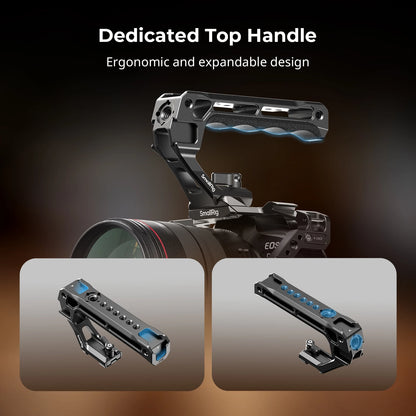 Cage SmallRig 5197 pour Canon eos R6 Mark II, avec poignée supérieure, pince de câble Arca-Swiss, plaque à dégagement rapide