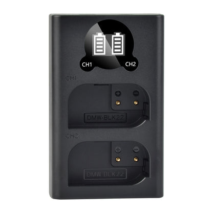 Batterie Batmax DMW-BLK22 BLK22 2280mAh + chargeur double pour Panasonic LUMIX DC-S5, DC-S5K, GH5 II, GH6, S5M2, S5M2X, GH5M2