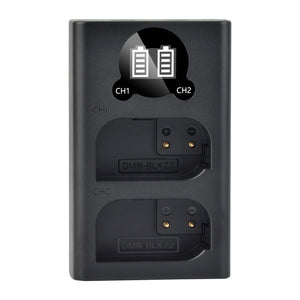 Batterie Batmax DMW-BLK22 BLK22 2280mAh + chargeur double pour Panasonic LUMIX DC-S5, DC-S5K, GH5 II, GH6, S5M2, S5M2X, GH5M2