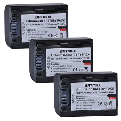 Batterie Batmax NP-FH50 NP-FH40 1100mAh + chargeur pour Sony A230 A330 A290 A380 A390 HDR-TG1E TG3 TG5 TG7 DSC-HX1
