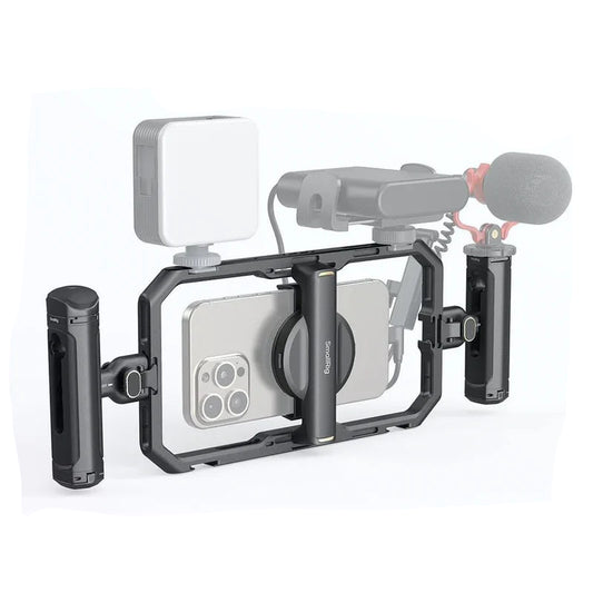 Cage universelle SmallRig 4597 à dégagement rapide pour téléphone Samsung, iPhone smartphone ... , kit vidéo tout-en-un de base avec poignées et clip