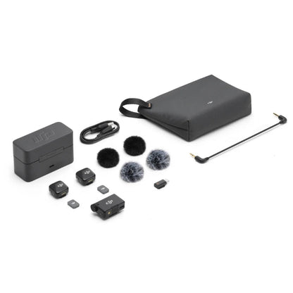 Micro DJI Mic Mini (2 TX + 1 RX + chargeur) Microphone sans fil avec suppression intelligente du bruit, audio de haute qualité