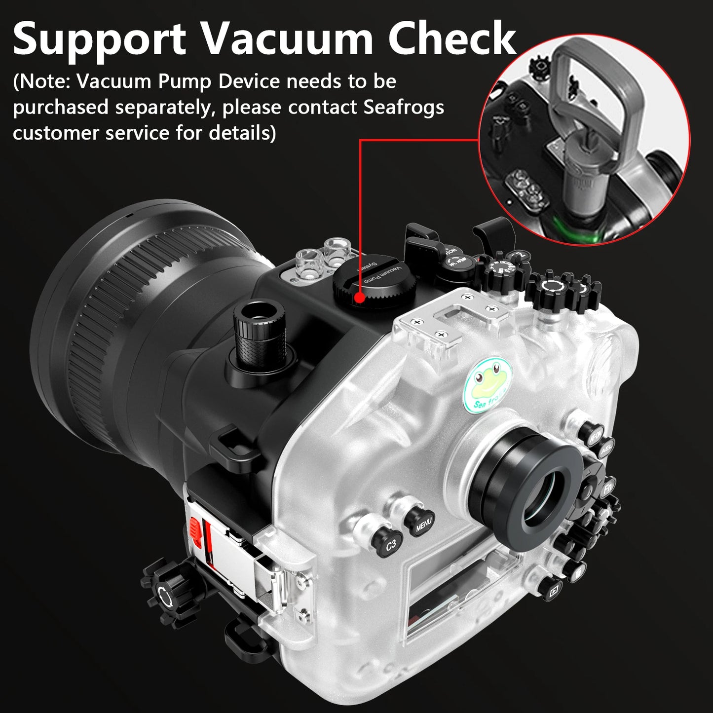 Caisson étanche Seafrogs 40M avec Port dôme en plastique/verre pour Sony A7M4