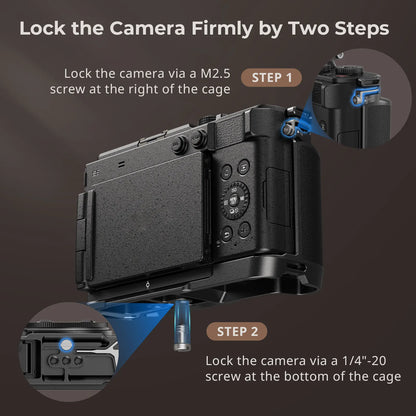 Cage SmallRig 4515 pour Panasonic LUMIX S9, avec poignée en bois et plaque à dégagement rapide Arca-swiss pour trépied de type Arca