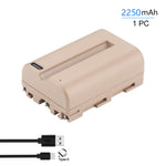 Batterie Probty 2250mAh NP-FM500H NP FM500H FM500H USB-C pour Sony Alpha A58 A57 A65 A77 A99 A900 A700 A580 A560 A550 A850