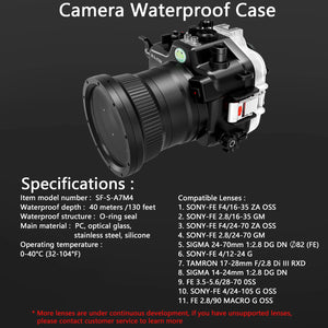 Caisson étanche Seafrogs 40M avec Port dôme en plastique/verre pour Sony A7M4