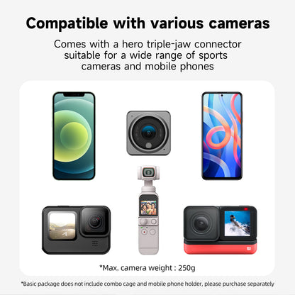 Pince magnétique TELESIN pour sac à dos, rotation à 360 °, support pour Gopro Fore12, 11, 10, 9, 8, 7, 6, Insta360 Bery, GO2, GO3, DJI, OSMO Action 3, 4