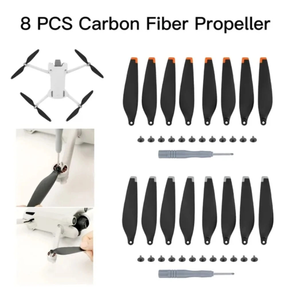 Hélice en fibre de carbone pour DJI Mini 3 Pro pièces de rechange, 8 pièces