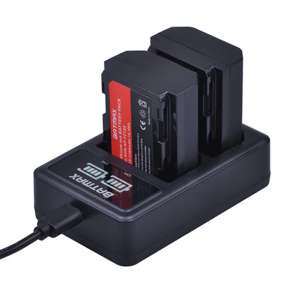 Batterie Batmax 2280mAh NP-FZ100 FZ100 + double chargeur LED USB pour Sony ZV-E1, Alpha A7III, A7R III, A9, A6600, a7 IV, a7R IV, A6700, A7M4...
