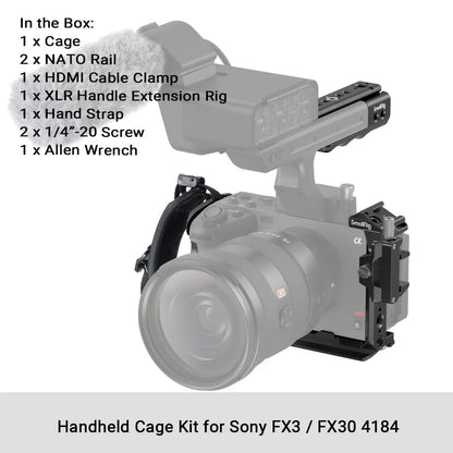 Cage SmallRig 4183 pour Sony FX30/FX3, Kit de plate-forme de caméra avec serre-câble, Rail NATO, accessoires pour micro et lumière