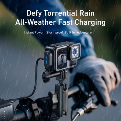 Chargeur latéral magnétique étanche TELESIN pour Gopro hero 9 10 11 12 13 type-c