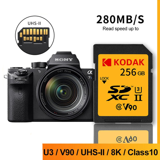 Carte mémoire SD Kodak SDHC 32 Go 64 Go 128 Go 256 Go 512 Go V30 V90 prise en charge de l'appareil photo