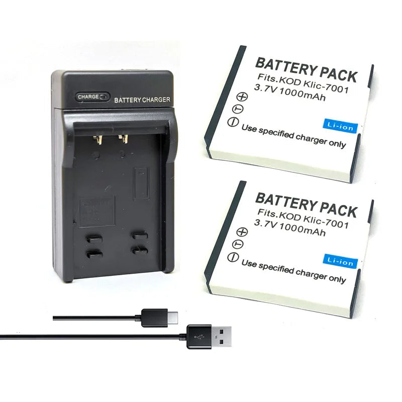 Batterie générique KLIC-7001 K7001 KLIC7001 + chargeur pour KODAK M341 M340 M320 M1073 V550 V570 V610 V705 M753 M763 M853 M863 M893 M1063 M1013