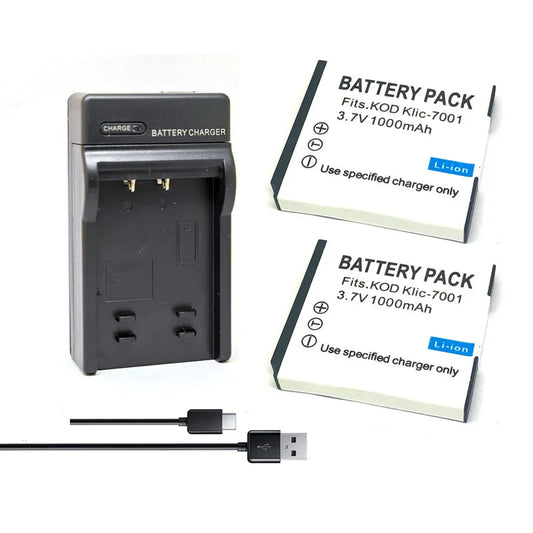 Batterie générique KLIC-7001 K7001 KLIC7001 + chargeur pour KODAK M341 M340 M320 M1073 V550 V570 V610 V705 M753 M763 M853 M863 M893 M1063 M1013