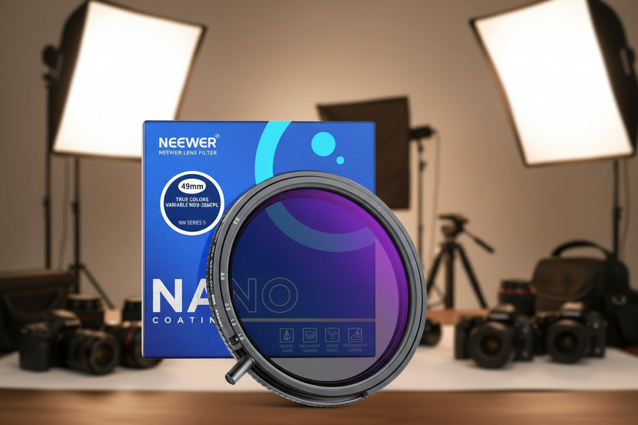 NEEWER True Colors Variable ND Filter ND2-ND32 and CPL, 2 in 1 Adjustable Circular Polarizing and Neutral Density Filter