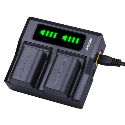 Chargeur double Batmax haute qualité pour batterie lpe6N pour Canon 5d4 5D3 6D 70D...