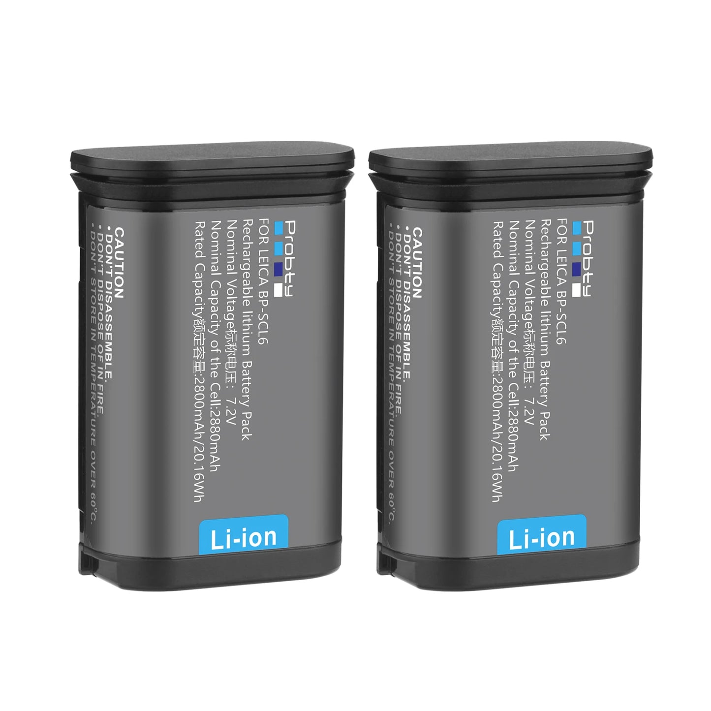 Batterie Probty BP-SCL6 2880mAh haute qualité pour Leica Q2 SL2 SL2-S Q3 SL3 SL3-S 43 + chargeur double