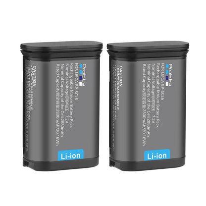 Batterie Probty BP-SCL6 2880mAh haute qualité pour Leica Q2 SL2 SL2-S Q3 SL3 SL3-S 43 + chargeur double