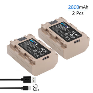 Batterie Probty NP-FZ100 NPFZ100 NP FZ100 avec entrée 5 V 1 A type-c pour Sony A7 III, Alpha A7R III, A7R IV, A9, A6600...