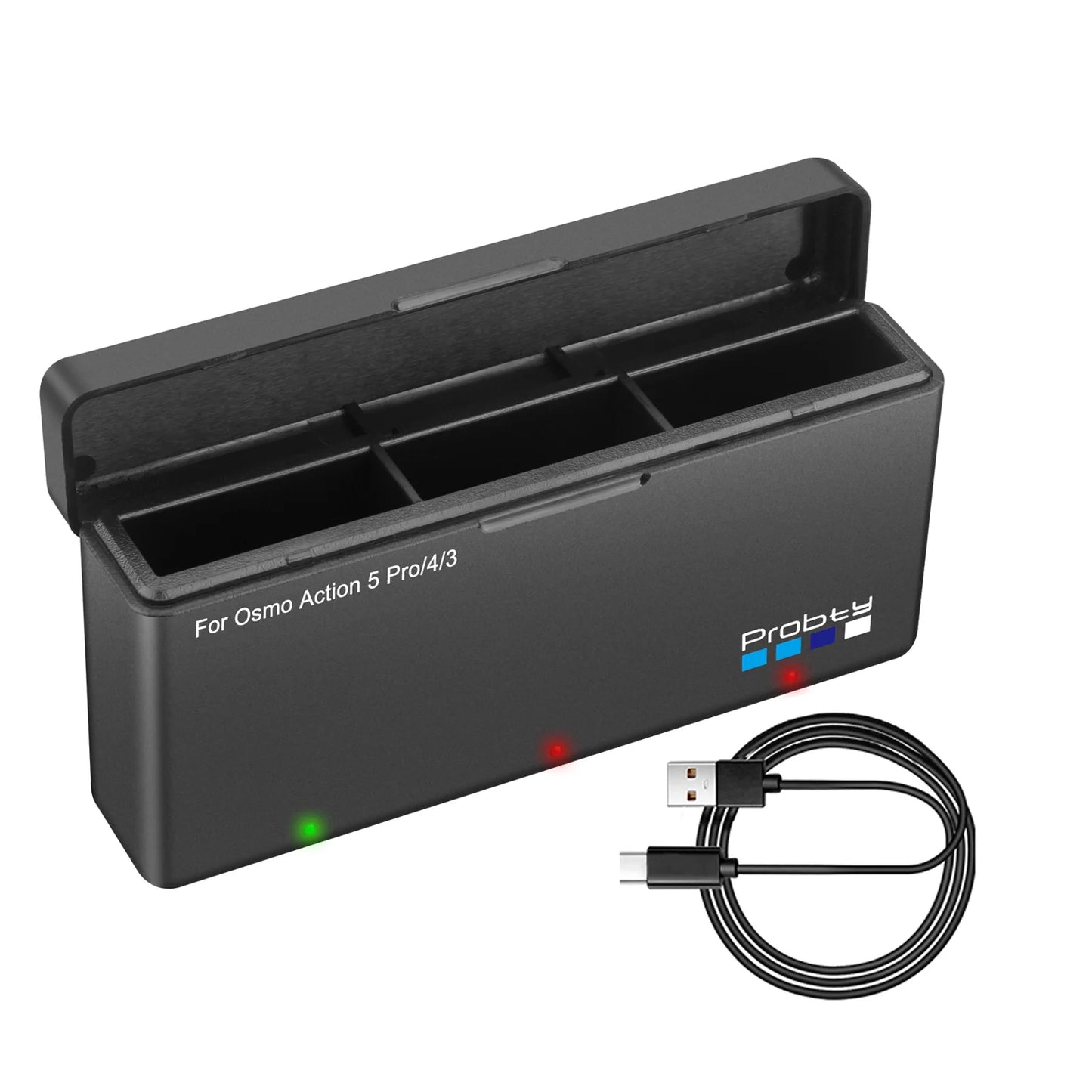 Batterie Probty 2200 mAh pour DJI Osmo Action 5 Pro Action 4 Action 3 + chargeur rapide 3 voie