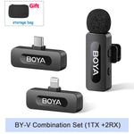 Mini Microphone Lavalier professionnel sans fil BOYA BY-V pour iPhone, iPad, Android, reflex, caméra, diffusion en direct, enregistrement de jeu, Interview, Vlog...