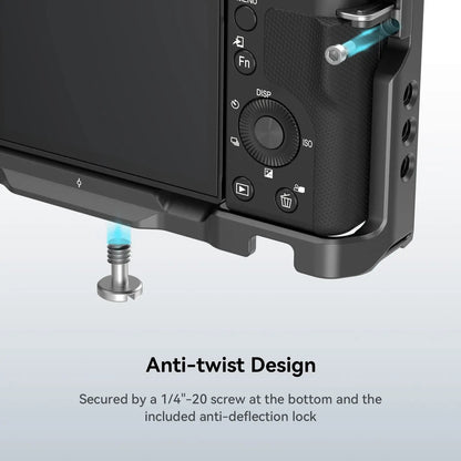 Cage SmallRig pour Sony ZV-E10 avec poignée en silicone et plaque de dégagement rapide intégrée