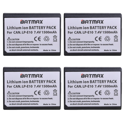 Batterie Batmax 1500mAh LP-E10 LPE10 + chargeur avec Port de Type C pour Canon EOS Rebel T3 T6 T7 T100 Kiss X50 X80 X90 1500D 3000D 4000D