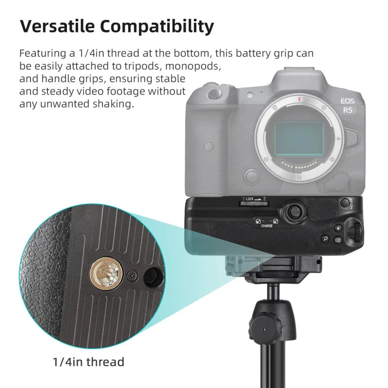 Grip poignée BG-R10 Andoer pour Canon EOS R5/R6/R5C/R6 mark ii LP-E6NH/ LP-E6N/ LP-E6