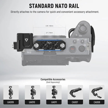 Cage NEEWER pour Sony FX3/FX30 avec serre-câble, Rail NATO, trous de positionnement ARRI 3/8