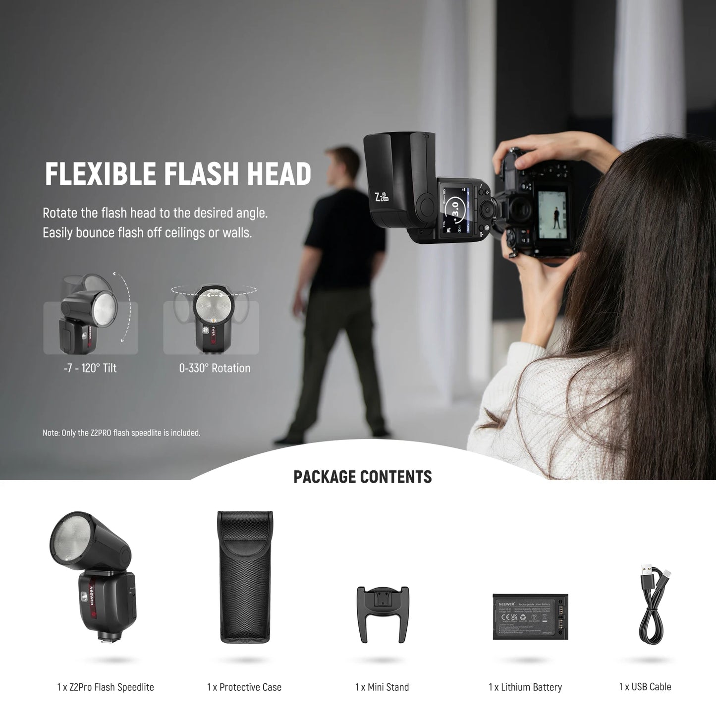 Flash NEEWER Z2 PRO 2.4G TTL pour Sony/Nikon/Canon
