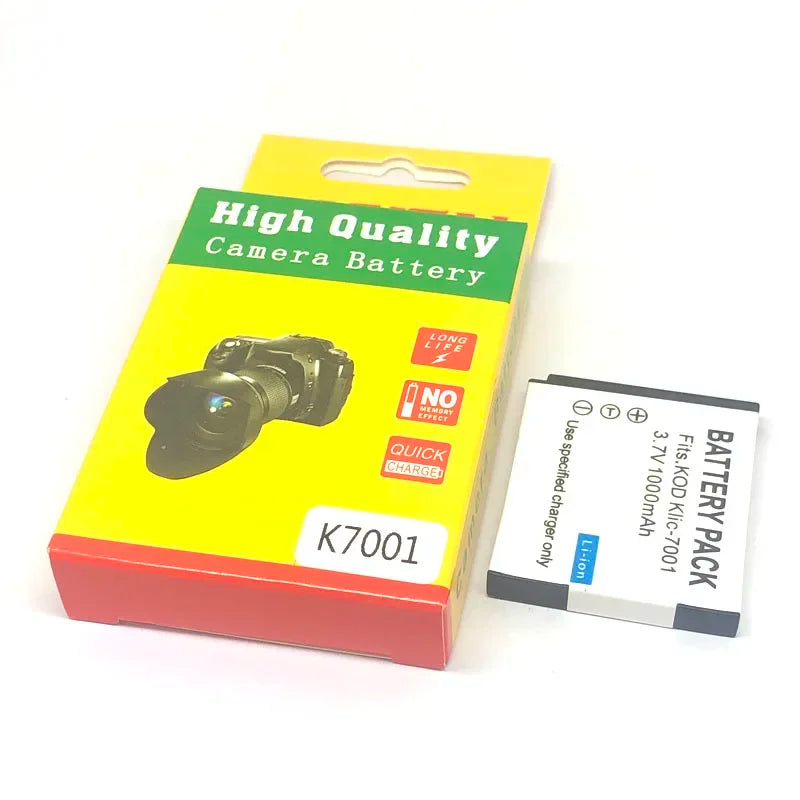 Batterie générique KLIC-7001 K7001 KLIC7001 + chargeur pour KODAK M341 M340 M320 M1073 V550 V570 V610 V705 M753 M763 M853 M863 M893 M1063 M1013