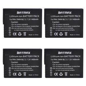 Batterie Batmax 1400mAh DMW-BLC12 BLC12 + Chargeur pour Panasonic Lumix DMC-G7, DMC-G85, DMC-G95, DMC-FZ1000, DC-FZ1000 II