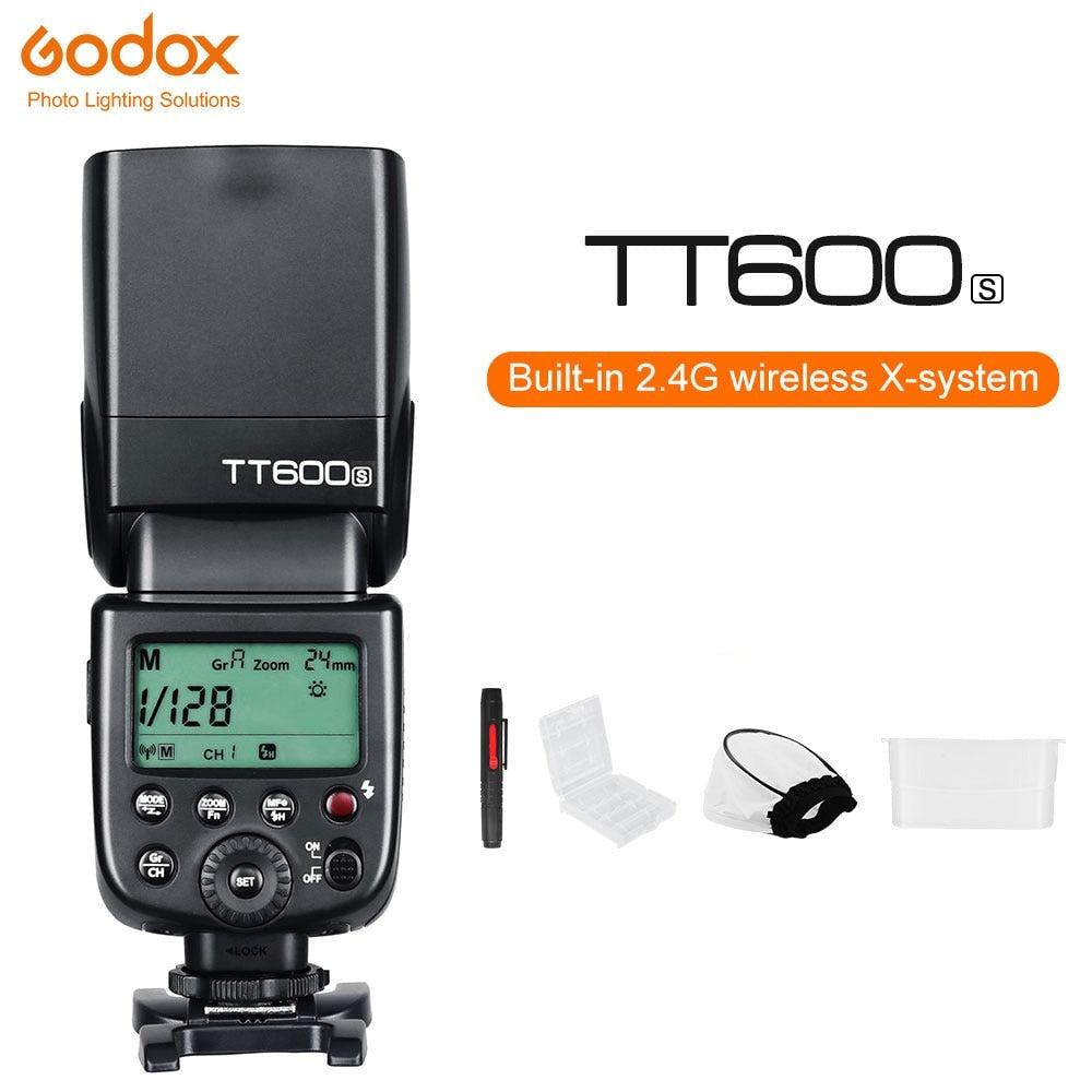 Flash maître/esclave Godox TT600 2.4G sans fil Speedlite avec système de déclenchement intégré pour Canon Nikon Pentax Olympus Fujif Sony