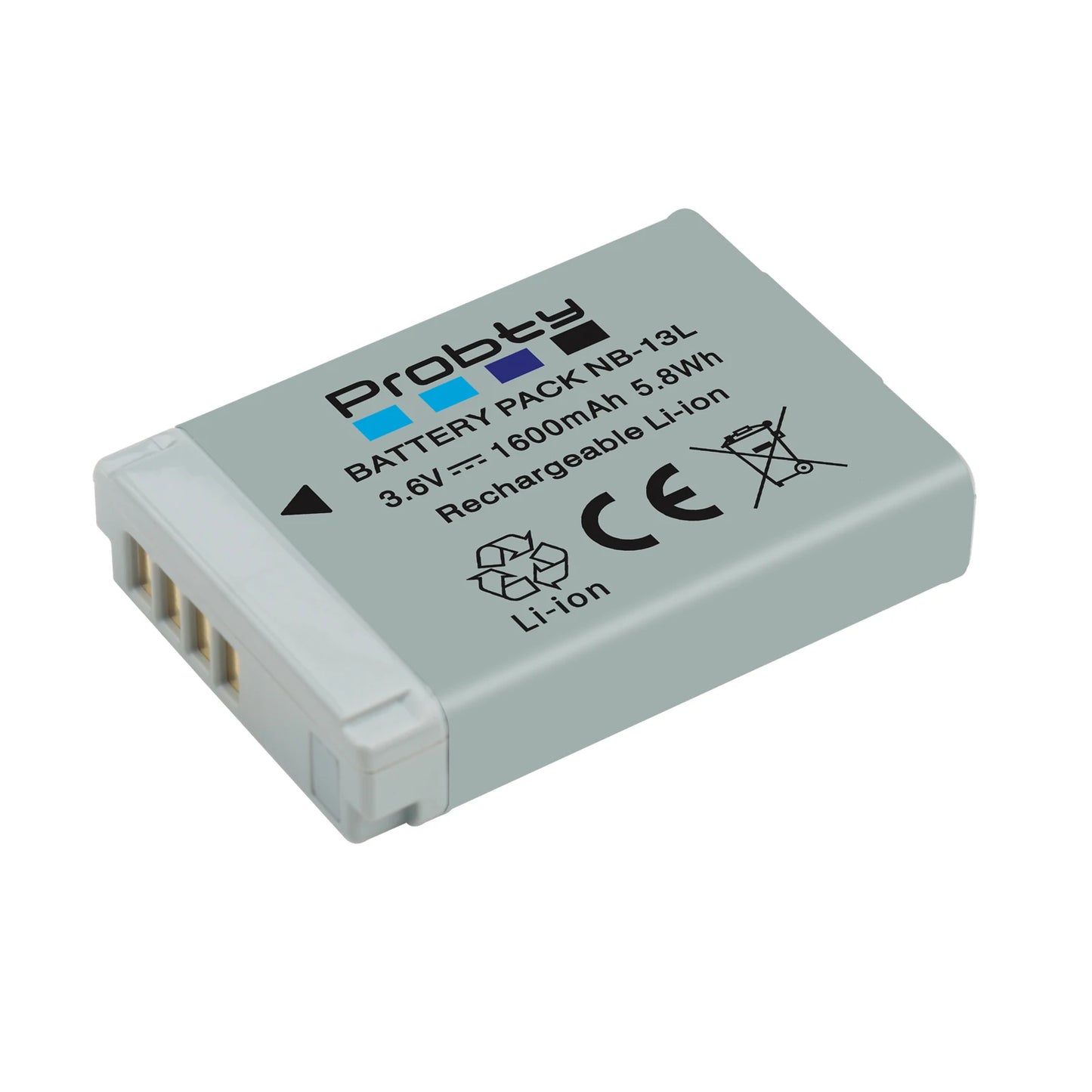 Batterie + chargeur Probty NB-13L NB13L NB-13LH 1600mAh pour Canon PowerShot G5X G7X G9X G7 X Mark II G9 X,SX620 SX720 SX730