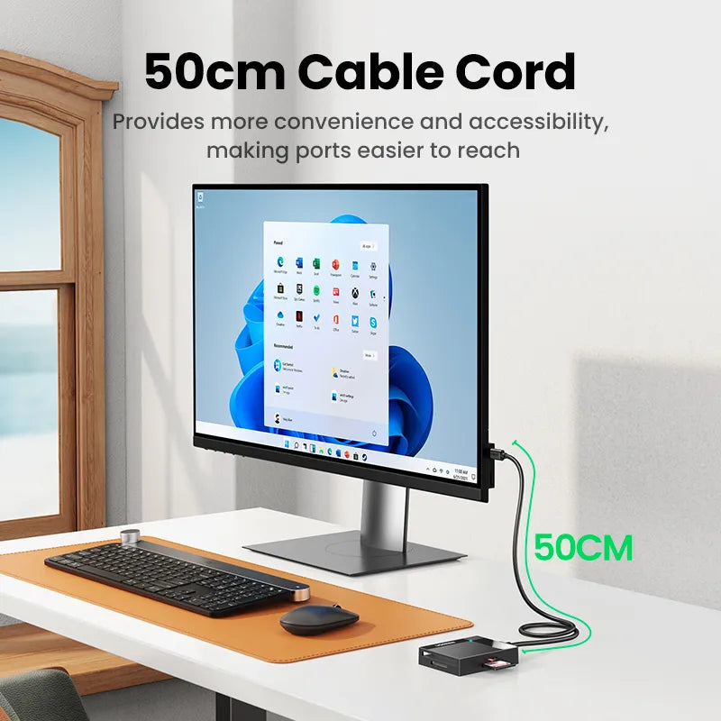 Lecteur carte SD CF TF MS UGREEN 4-en-1 haute qualité USB3.0/USB-C Micro SD