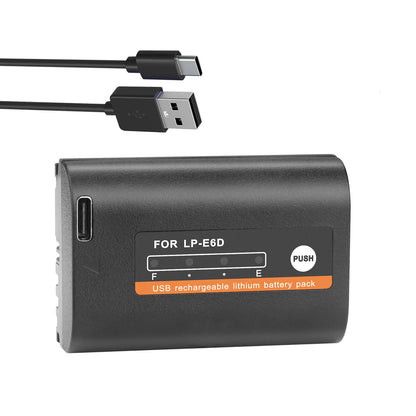 Batterie 2650mAh LP-E6 LP E6 LPE6 LP E6N Probty type-c pour appareils photo Canon 5D Mark II III 7D 60D EOS 6D 70D 80D EOS 5DS R