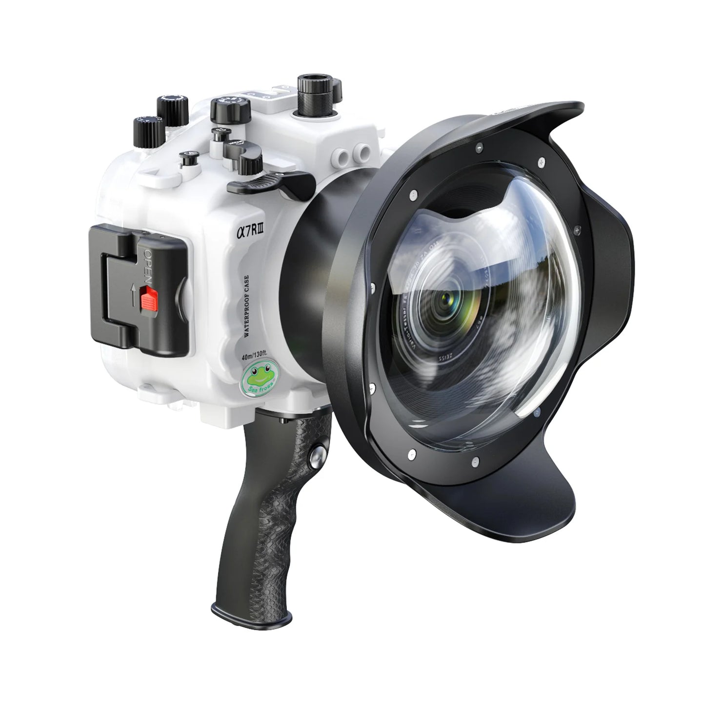 Caisson étanche Seafrogs, 40M pour Sony A7RIII/A7III, objectif 16-35mm 28-70mm 90mm avec poignée pistolet