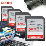 Carte mémoire SD SanDisk extrême Pro et Ultra 200 MB/s de 16GB à 512GB