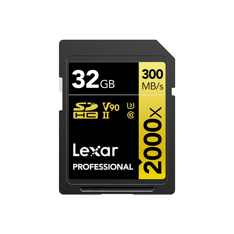 Carte SD Lexar professional 300 MB/s V90 32GB à 512GB 4K 8K