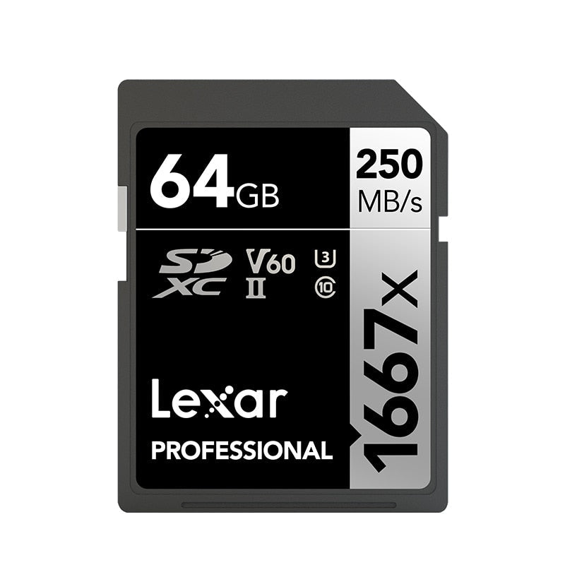 Carte SD Lexar professional 300 MB/s V90 32GB à 512GB 4K 8K