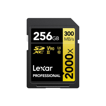 Carte SD Lexar professional 300 MB/s V90 32GB à 512GB 4K 8K