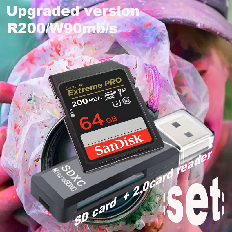 Carte mémoire SD SanDisk extrême Pro et Ultra 200 MB/s de 16GB à 512GB