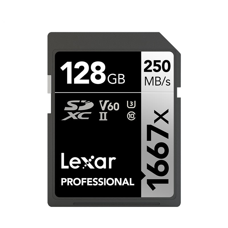 Carte SD Lexar professional 300 MB/s V90 32GB à 512GB 4K 8K