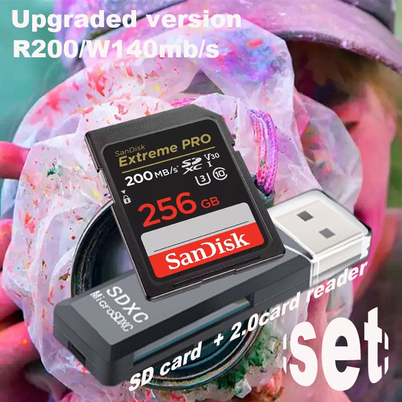 Carte mémoire SD SanDisk extrême Pro et Ultra 200 MB/s de 16GB à 512GB