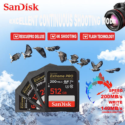 Carte mémoire SD SanDisk extrême Pro et Ultra 200 MB/s de 16GB à 512GB