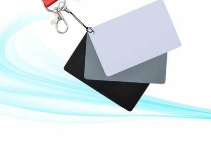 Carte Asdomo 3 en 1 blanc, gis et noir pour réglage balance des blancs, couleurs