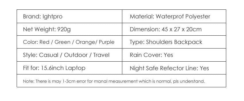 Sac à dos Ightpro TS-30R avec ouverture latérale + housse de pluie