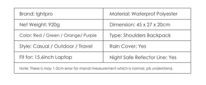 Sac à dos Ightpro TS-30R avec ouverture latérale + housse de pluie
