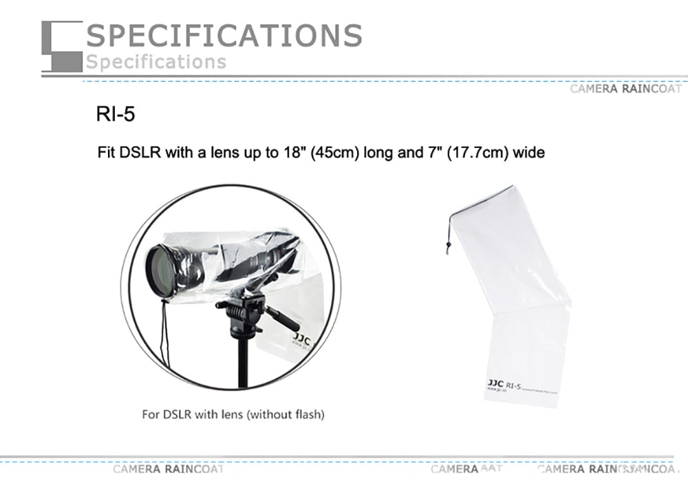 JJC Rain Cover x2 for all types of DSLRs